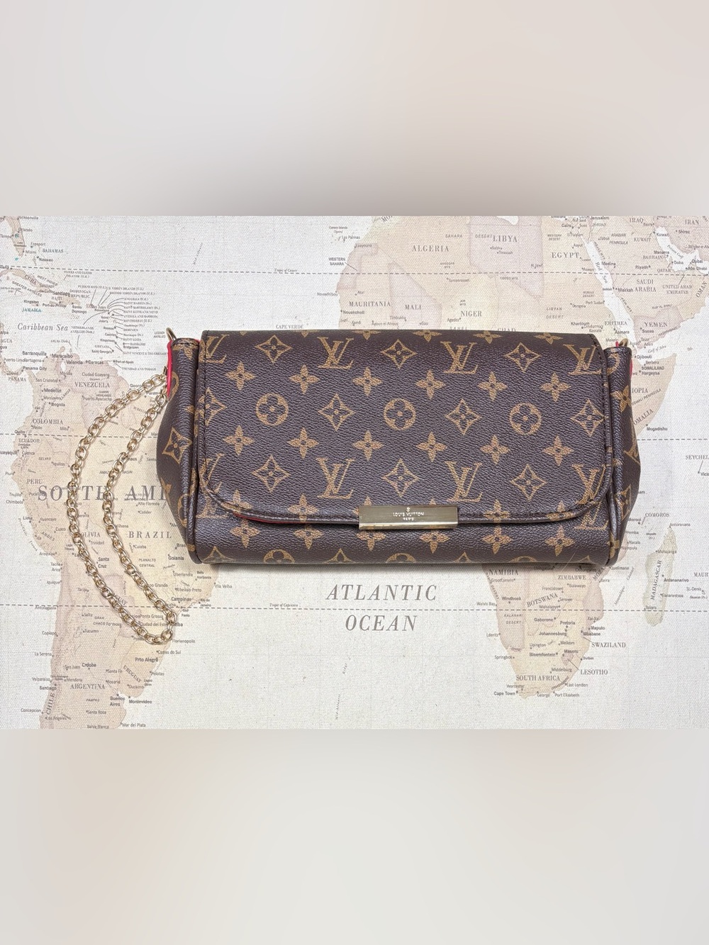Louis Vuitton Favorite MM Monogram Chain Shoulder Bag Damaged See Picture
